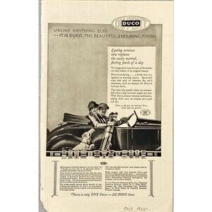 Dupont DUCO Car Finish "Unlike Anything Else" Vintage Print Ad 1925